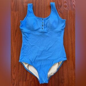 Albion Blue Ribbed One-Piece Swimsuit
